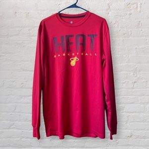 Miami Heat Large Athletic Basketball Long Sleeve Shirt